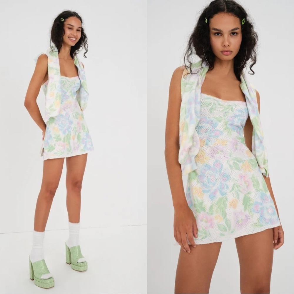 For Love And Lemons Pastel Floral Mini Dress